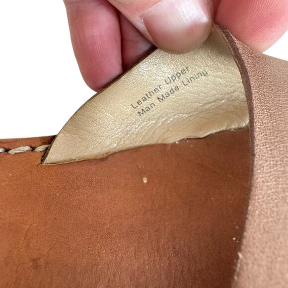 Via Spiga Leather Two Tone Strappy Wooden Heeled Open Toe Sandals Women's Size 9 - Picture 7 of 7